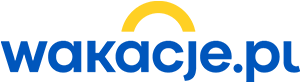Obraz przedstawia logotyp firmy wakacje.pl