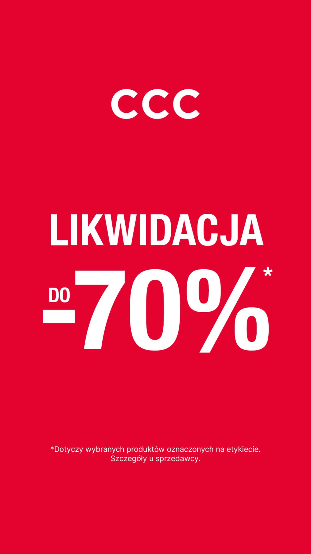 Likwidacja kolekcji do -70% w CCC! Zapraszamy do salonu CCC w Galerii Veneda.