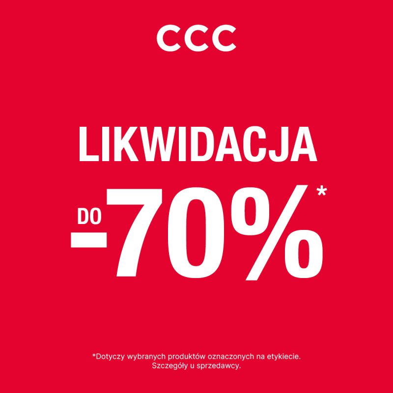 Likwidacja kolekcji do -70% w CCC! Zapraszamy do salonu CCC w Galerii Veneda.