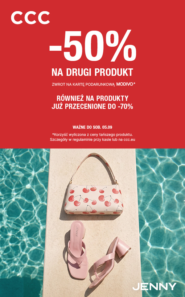 -50% na drugi produkt w CCC! Zapraszamy do Galerii Veneda.