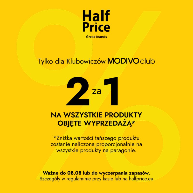 2za1 na rzeczy z wyprzedaży w HalfPrice. Zapraszamy do Galerii Veneda.
