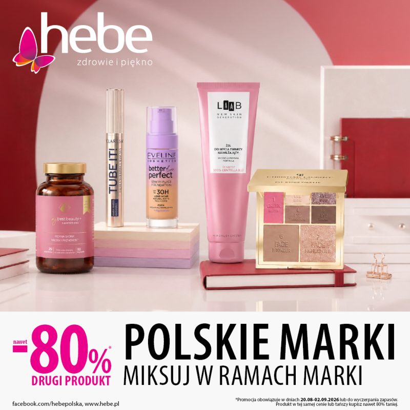 POLSKIE MARKI nawet -80% na drugi produkt w Hebe. Zapraszamy do Galerii Veneda